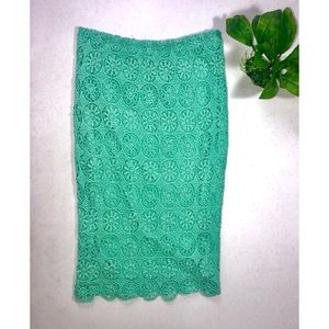 Turquoise pencil skirt